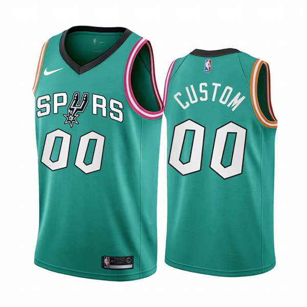 Men' SA Spurs Active Custom 2022/23 Teal City Edition Stitched Jersey